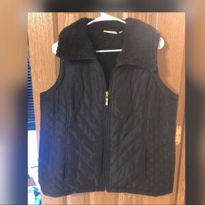 💖3-$50 Denim Company Vest Reversible Quilted black puffy in Sz Med. BRAND NEW